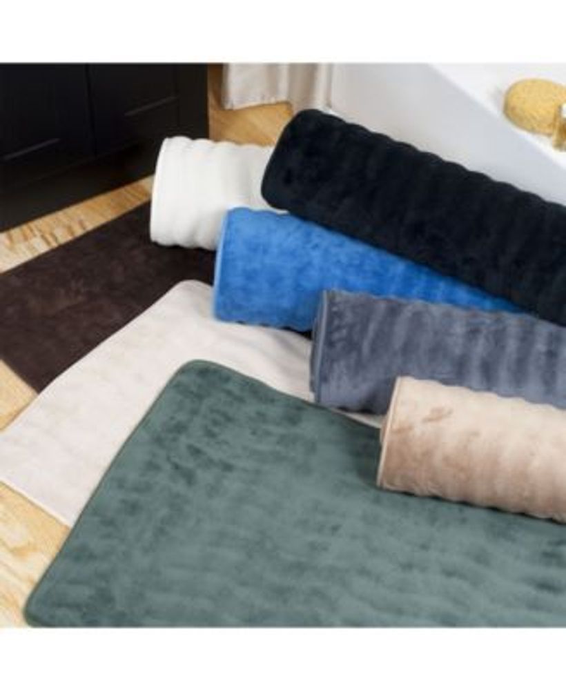 Microdry Charcoal-Infused Memory Foam Bath Mat Collection - Macy's