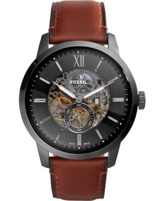 Men's Automatic Townsman Amber Leather Strap Watch 48mm 