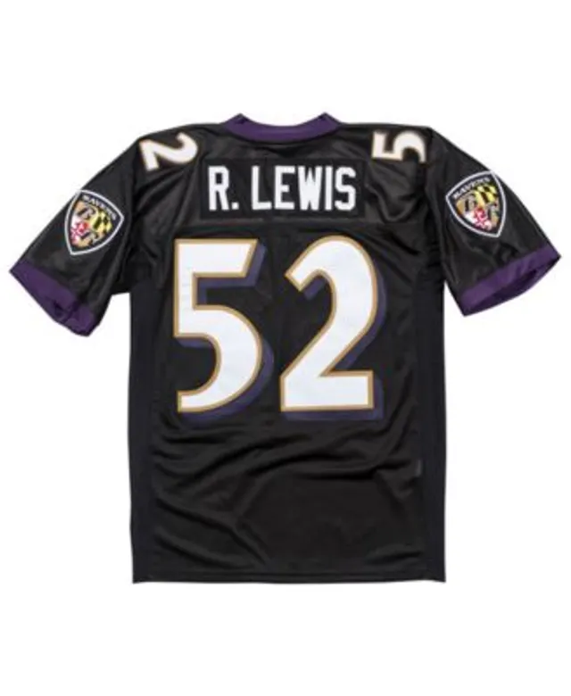 Men's Mitchell & Ness Ray Lewis Purple/Black Baltimore Ravens 2000 Split  Legacy Replica Jersey