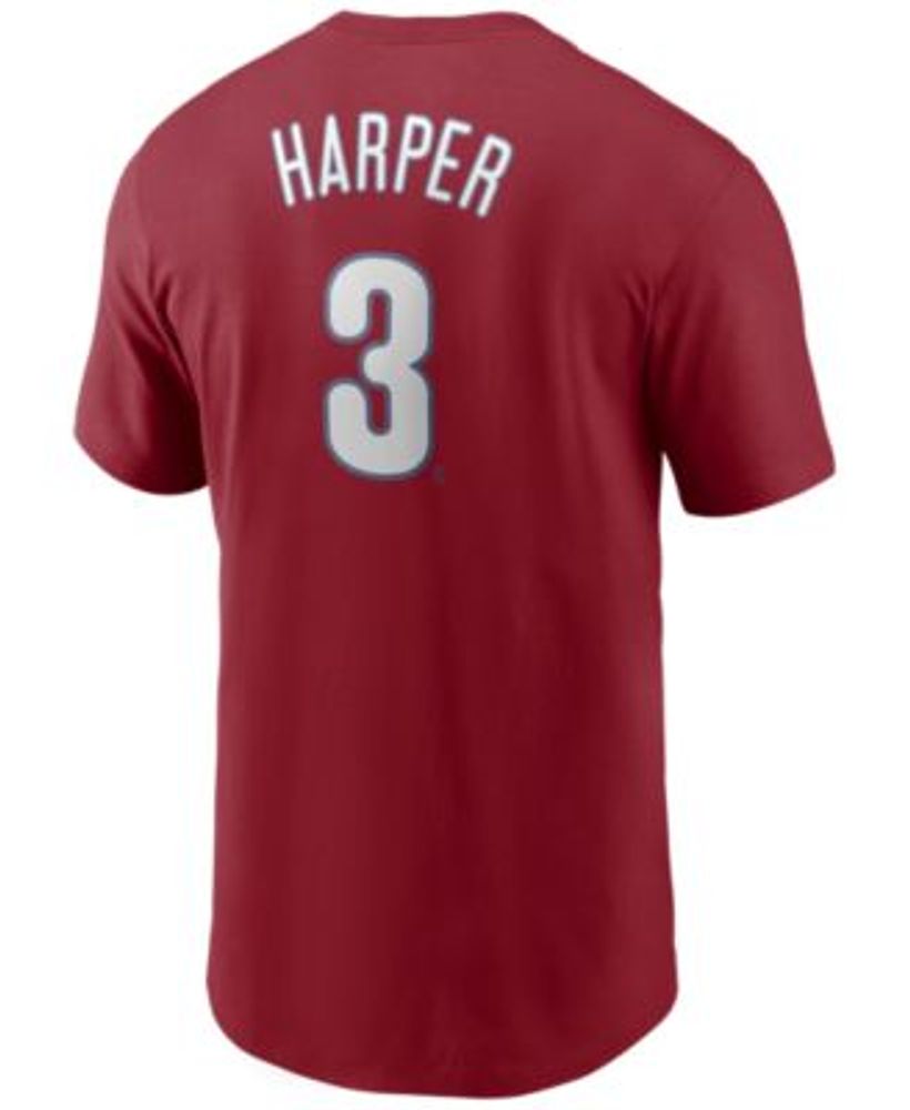 Men's Majestic Bryce Harper Red Philadelphia Phillies Name & Number T-Shirt  