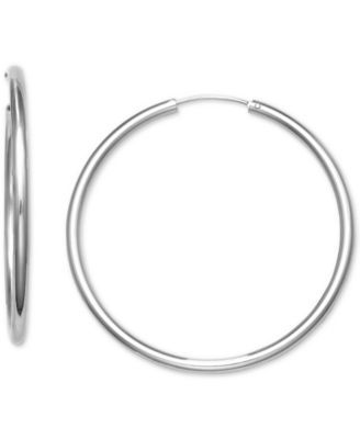 Small Endless Hoop Earrings in Sterling Silver, 1", Created for Macy's
