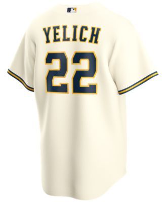 Men's Nike Christian Yelich Gray Milwaukee Brewers Road Authentic Player  Logo Jersey