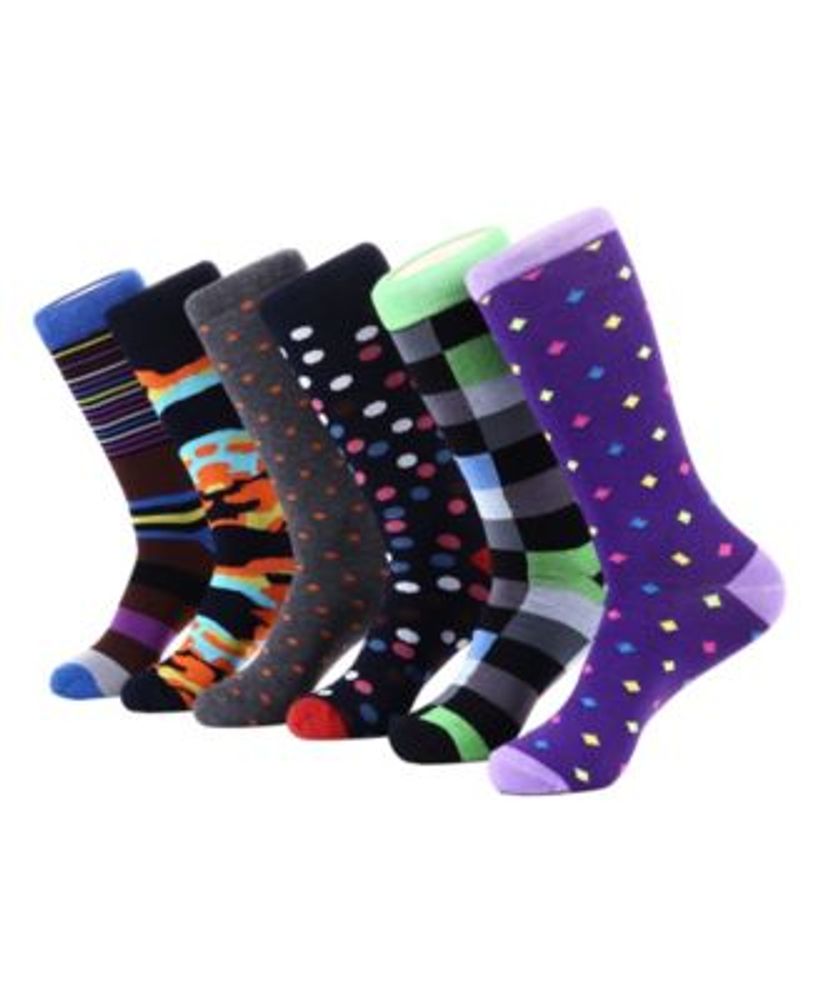Men's Bold Designer Dress Socks Pack of 6