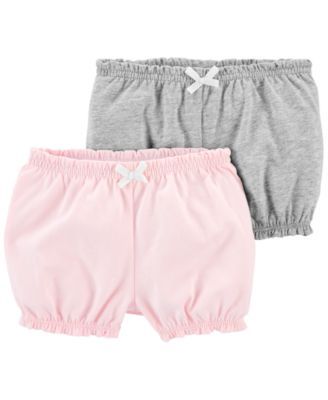 Baby Girls 2-Pk. Cotton Pull-On Bubble Shorts