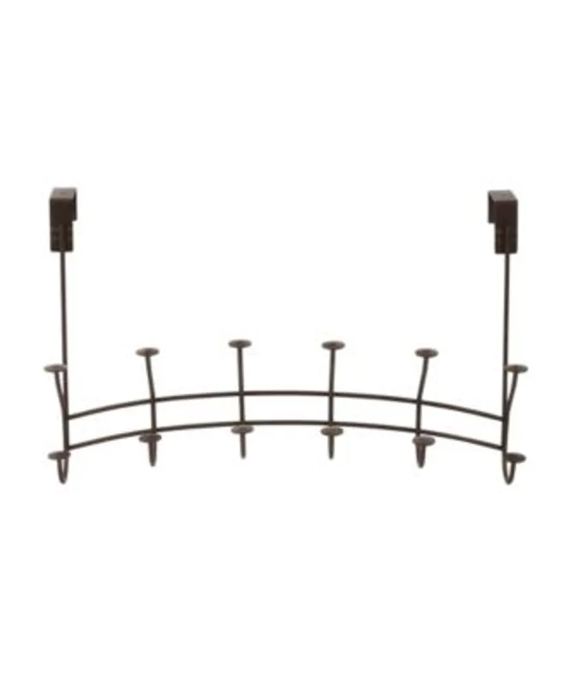 Black Over-The-Door 6-Hook Rack