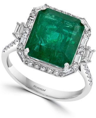 EFFY® Emerald (5-1/2 ct. t.w.) & Diamond (1/2 Statement Ring 14k Gold or White