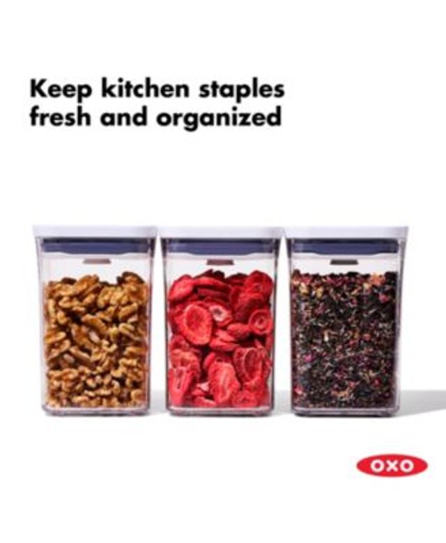 OXO Steel Pop 12-Pc. Food Storage Container Set with Scoop & Labels - Macy's