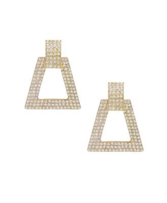 18K Gold Crystal Bell Drop Women's Earrings