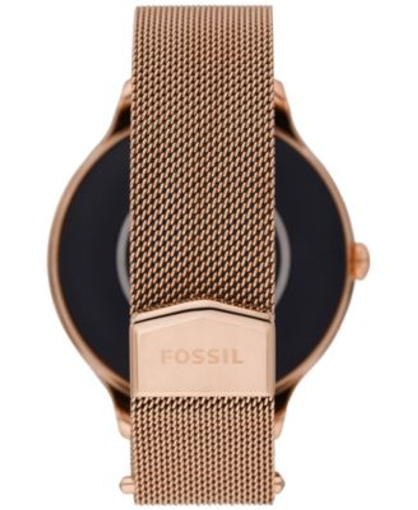 Women's Gen 5E Rose Gold-Tone Stainless Steel Mesh Bracelet Touchscreen Smart Watch 42mm
