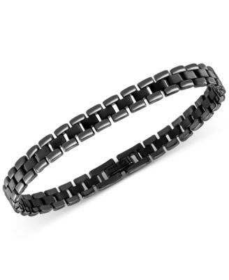 EFFY® Men's Watch Link Bracelet in Black Rhodium-Plated Sterling Silver