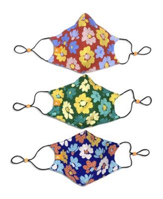 x Best Friends Unisex Flower Curved Mask, 3 Pack