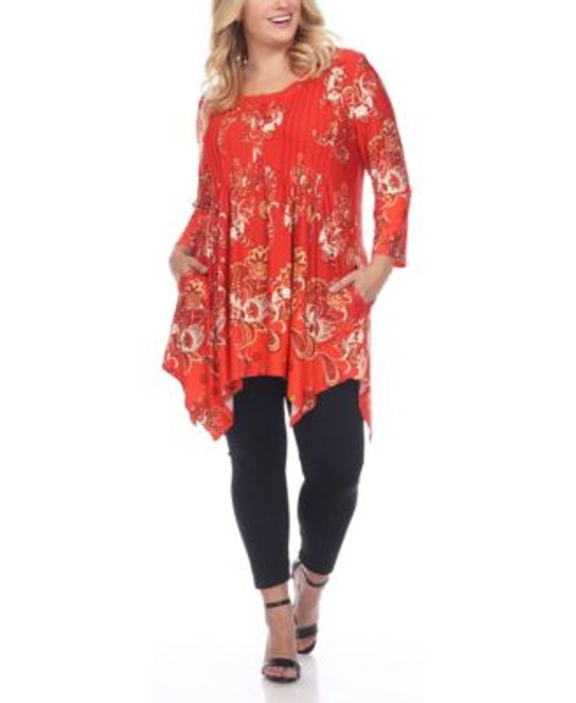 Women's Plus Size Floral Printed Tunic Top