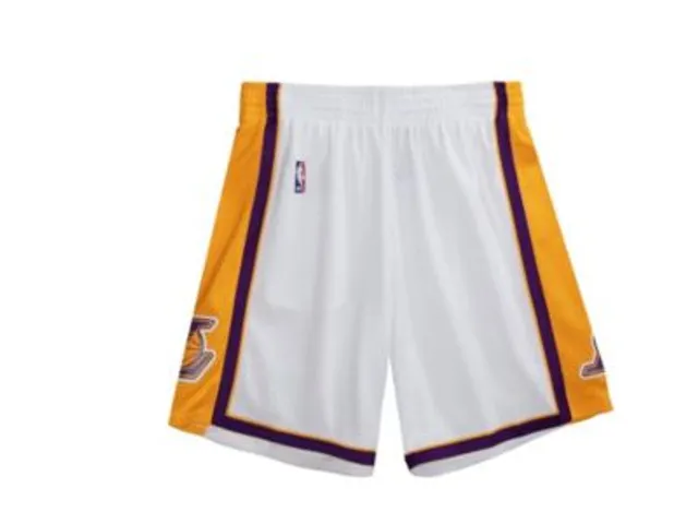 Men's Los Angeles Lakers Mitchell & Ness Black 2009/10 Flames Swingman  Shorts