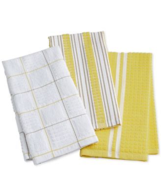 Yellow Kitchen Towels, Set of 3, Created for Macy's