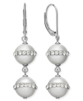 Sterling Silver Cultured Freshwater Pearl (10mm) and Crystal Halo Earrings
