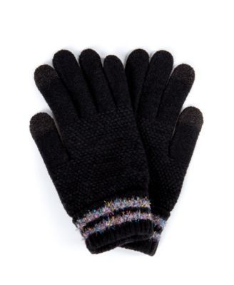 Striped Cuff Touchscreen Glove with Cozy Lining