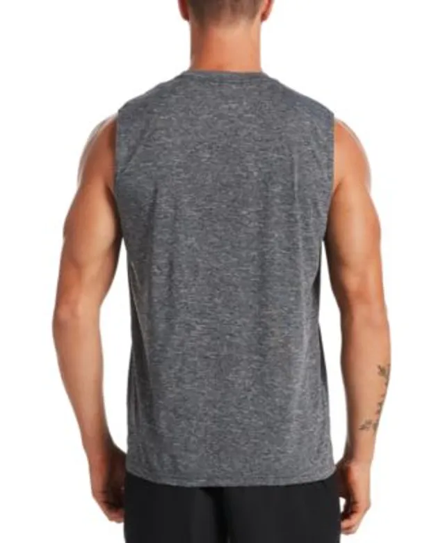 Nike Men's Hydroguard Dri-Fit Stretch UPF 40+ Heather Rash Guard - Particle Grey