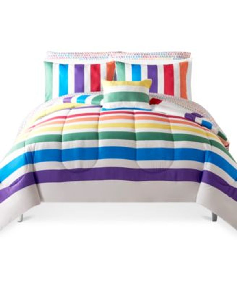 Sunham Rainbow Stripe 12-Pc. Reversible Comforter Sets, Created for Macy's  | Fairlane Town Center