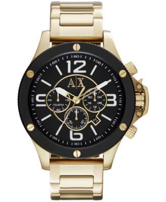Men's Chronograph Gold Tone Stainless Steel Bracelet Watch 48mm