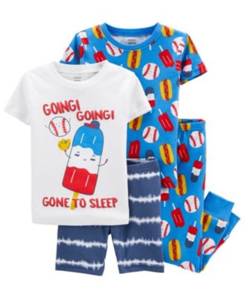 Baby Boys Baseball Snug Fit Pajama, 4 Piece Set