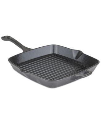 11" Square Enamel Coated Cast Iron Grill Pan