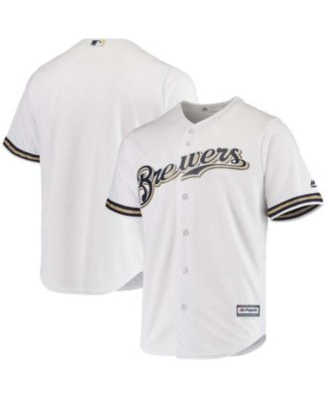 Men's Majestic Gray Milwaukee Brewers Team Official Jersey