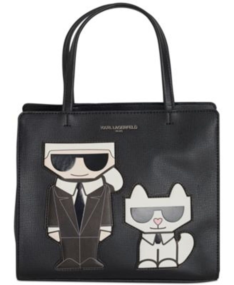 Karl Lagerfeld Essential Checkered Tote Bag - Black