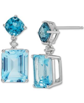 Amethyst (10-7/8 ct. t.w.) & Diamond Accent Drop Earrings Sterling Silver (Also Swiss Blue Topaz)