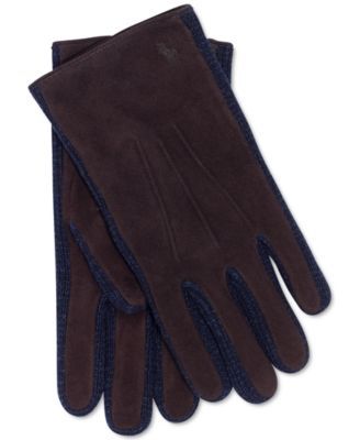 Men's Suede Glove with Knit Fourchet
