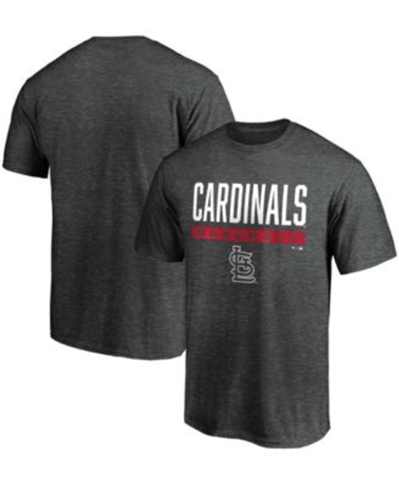 Fanatics Men's Big and Tall Charcoal St. Louis Cardinals Win Stripe T-shirt