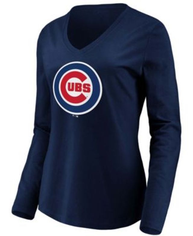 Chicago Cubs Fanatics Branded Women's Red White & Team V-Neck T-Shirt - Navy