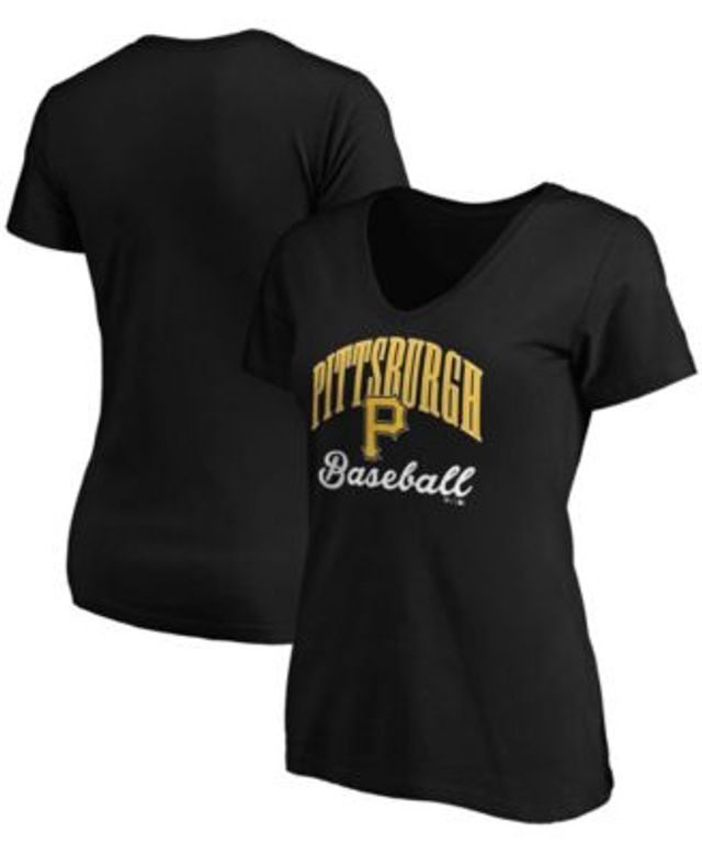 47 Brand Women's '47 Black Pittsburgh Pirates Tidal Slub V-Neck T-shirt