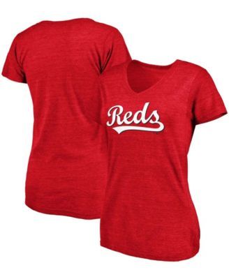 Lids Cincinnati Reds Nike Women's Next Up Tri-Blend Raglan 3/4-Sleeve T- Shirt - Red/Black