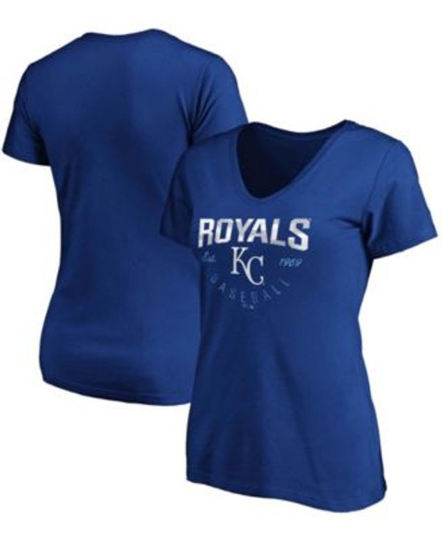 Soft As A Grape Women's Royal Kansas City Royals Curvy Colorblock