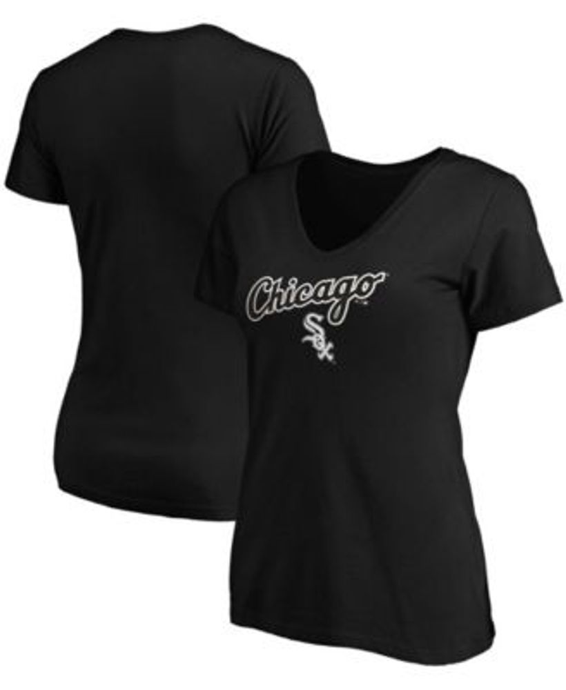 Fanatics Women's Black Chicago White Sox Team Logo Lockup V-Neck T-shirt