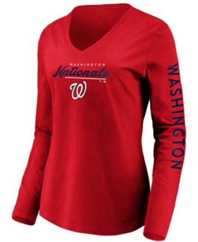Washington Nationals G-III 4Her by Carl Banks Women's Post Season Long Sleeve T-Shirt - Red, Size: Small