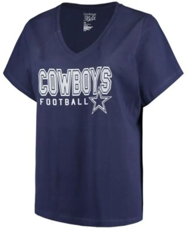 Women's Majestic Navy Dallas Cowboys Plus Size Glitter T-Shirt