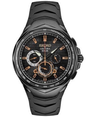 Men's Chronograph Coutura Solar Black Rubber Watch 46mm