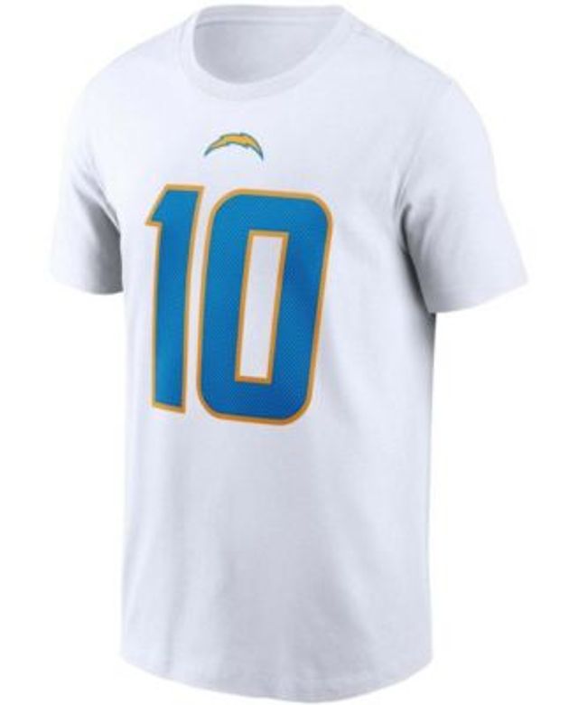 Fanatics Branded Men's Justin Herbert Powder Blue Los Angeles Chargers Player Icon Name and Number T-Shirt - Powder Blue