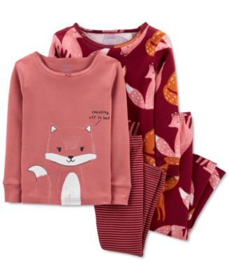 Toddler Girls Fox Cotton Pajamas Set