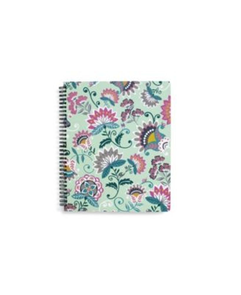 Mint Flowers Notebook with Pocket