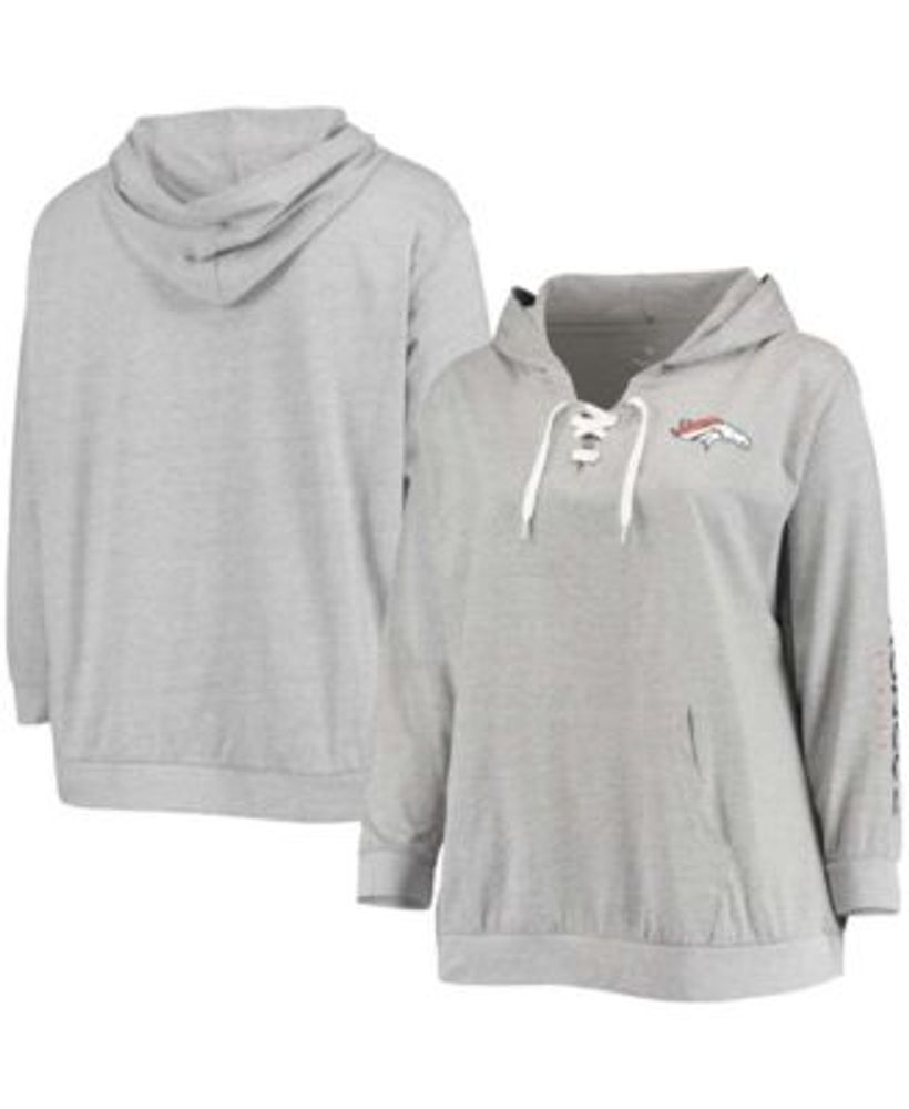 Fanatics Women's Plus Heathered Gray Denver Broncos Lace-Up