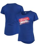 Girls Youth Royal Chicago Cubs Brush Stroke Dolman T-Shirt