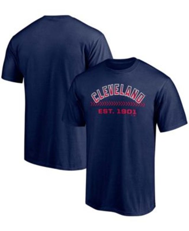 Men's Fanatics Branded Navy Cleveland Indians Iconic Striated Primary Logo Polo