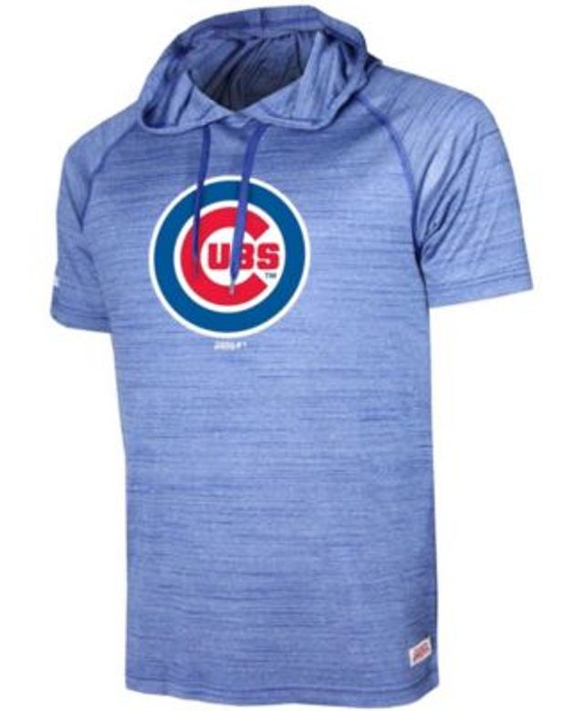 Men's Nike Heather Gray/Heather Royal Chicago Cubs Baseball Raglan 3/4-Sleeve Pullover Hoodie Size: Small