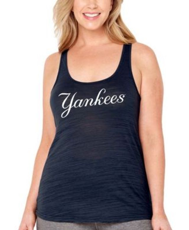 Profile Navy New York Yankees Plus Size Scoop Neck Racerback Tank Top