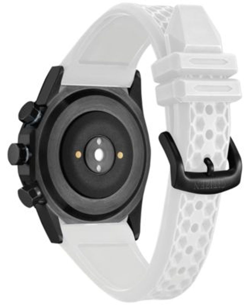 Men's CZ Smart Hybrid HR White Strap Smart Watch 44mm