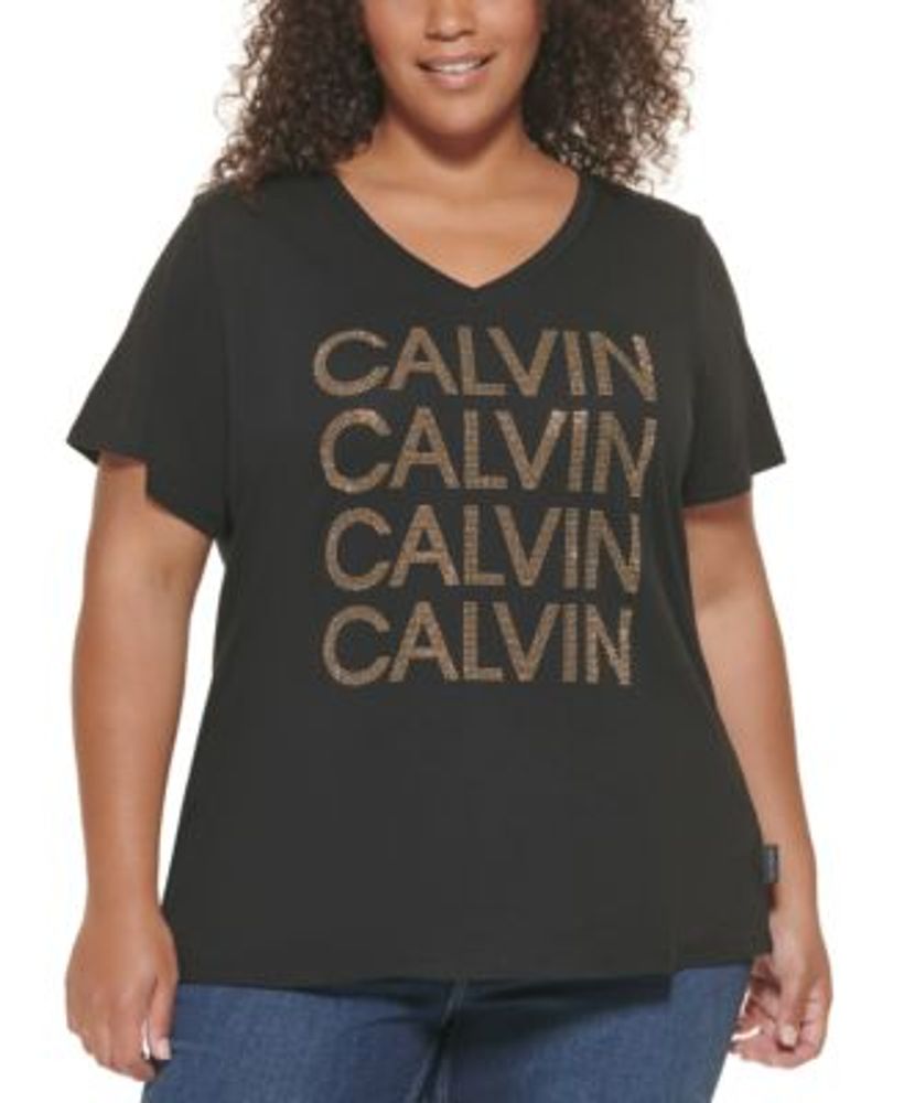 Calvin Klein Jeans Trendy Plus Size Studded Logo T-Shirt | Connecticut Post  Mall