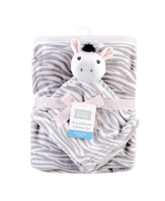 Baby Girls Plush Blanket with Security Blanket, Set of 2