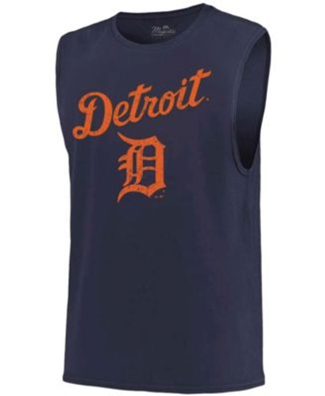 Men's Majestic Threads Navy Detroit Tigers Softhand Muscle Tank Top